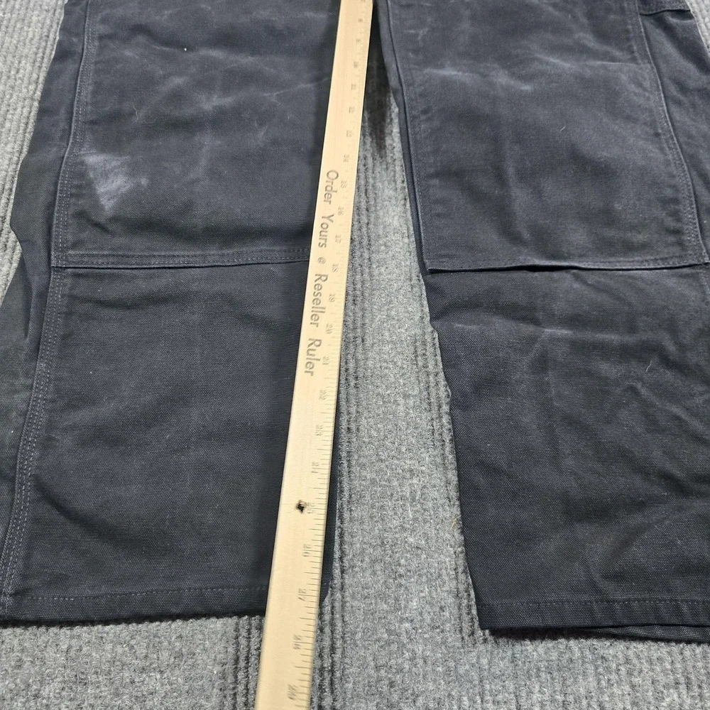 Carhartt R01 Bib Overalls Mens 36x30 Black Duck Canvas Relaxed Work Zip Leg